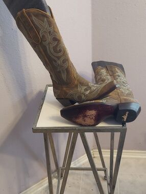 Old Gringo Brown Leather, AQUA Embroidered Western Cowgirl Boots